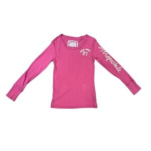 Aeropostale Women Y2K Pink Long SleeveNew York 87 Shirt Pink Size Large READ